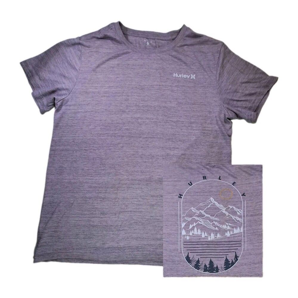 Hurley Sz M Mountain Sun T-shirt Lavender Short Sleeve Hiking Beach Outdoors
